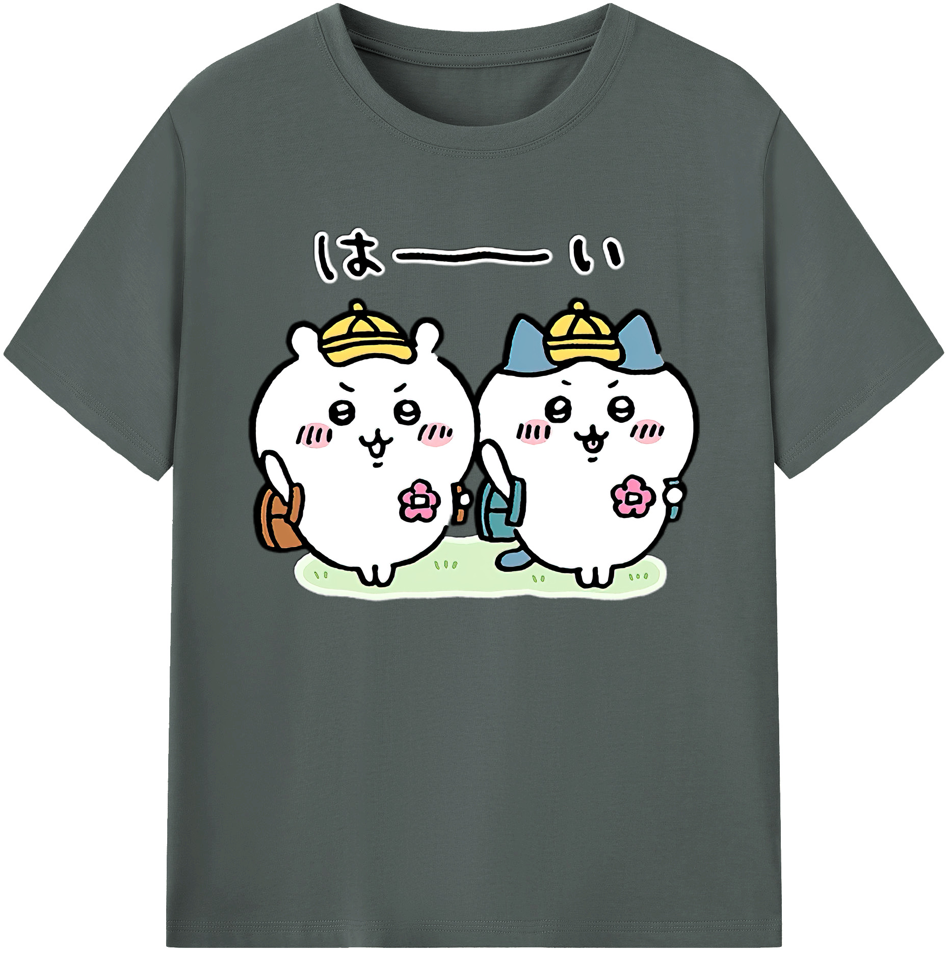 （画像用） ちいかわ ハチワレ Chii-kawa hachiware 綿100％ メンズ半袖Tシャツ｜肌触りやわらか＆通気性